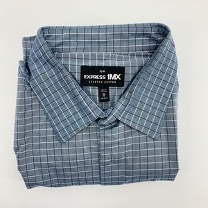 Express Slim 1MX Stretch Dress Shirt Fitted Button